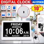 10" Extra Large Dementia Clock Digital Calendar Day Clocks Alarm Clock Wall LED