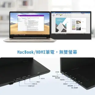 【GeChic 給奇創造】M505E 15.6型 廣視角 可攜式螢幕(支援HDMI環路輸出/Type-C)