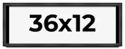 36x12 Shadow Box Frame Grey Charcoal Black | 0.875 Inches Deep | Wood Shadowbox