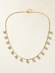 [Jenna Blake] Jenna Blake - Fringe 18-karat Gold, Rhodium-plated And Diamond Necklace - One size One size Gold