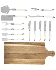 French Home 14pc Laguiole Charcuterie Set with Wood Serving Board