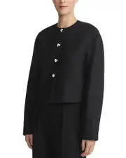 Lafayette 148 New York Pearlescent Button Collarless Jacket