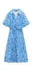 ZARA LINEN BLEND PRINTED SHIRTDRESS | 8127/343 | Small S