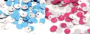 Sequins Ø6 mm on both sides 22 g shiny approx. 2000 pieces for crafts blue pink