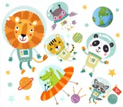 [Namly Design] Wallsticker - Space Animals