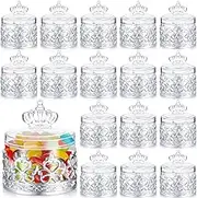 Cunhill 18 Pcs Mini Candy Bottles Mini Plastic Jars with Lids Small Champagne Bottles Storage Candy Favor Containers for Wedding Baby Shower Bridal Shower Party Favors Thank You Gifts (Silver)