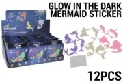 12PCE Glow in the Dark - Mermaids Wall Ceiling Sticker Party Favors Bag Fillers
