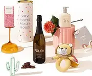 Luxury Newborn Baby Gift Box | Doula Tula Gift Hamper by Good Day People | Includes De-Alcoholised Sparkling, Silicone Teether, Baby Wash, Bahen & Co. Chocolate & Lion Rattle – Premium New Mum & Baby Gift Set