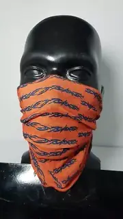 NWT Schampa Doo-Z Headwrap Headband Facemask Neckband Orange Barb Wire DZ01-1015