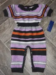 Infant Girl's One-Piece Romper Bodysuit HABITUAL Multicolor Stripe 24 Mo $52 NWT