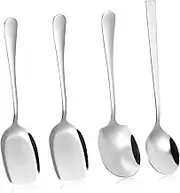 OKUMEYR 1 Set Serving Spoons Stainless Steel Utensils for Rice Soup and Buffet Easy to Clean with Extended Handles for Mixing and Serving Various Foods