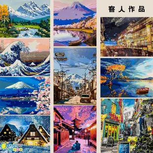 釘好內框🔥Manto【台灣製造】數字油畫｜台東藍．多良車站(4050)