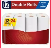 12 Roll Pack Paper Towels Rolls 140 Sheets, Strong Absorbent COMPARE TO BOUNTY
