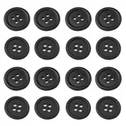 100 Pcs 1 Inch 25mm Black Resin Buttons Sewing Flatback Round Buttons for Crafts