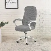 Office Chair Desk Cover Water Resistant Grey Stretch Jacquard Computer Chair Slipcover For Armrest Chairs M