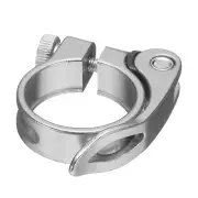 Bike Seat Post Clamp 34.9mm Bicycle Quick Release Seat Post Collar, Silver