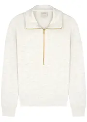 Varley Keller Jersey Half-zip Sweatshirt - Ivory - L (UK14 / L) L (UK14 / L)