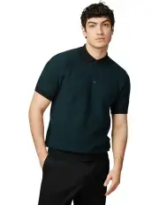 [Ben Sherman] Bicoloured Texture Polo Shirt in Black