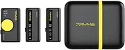 zolyet iRay DW10 Wirel Microphone System with 1 Receiver + 2 Microphones + 1 Charging Case 200M Transmission 15h Duration Noise Reduction Built-in BT 5.3 Compatible Black 1 Receiver and 2 Microphones