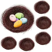 HEMOTON 10 Pcs Thread Bird Nest Garden Ornament Rustic Style Easter Decorations for Bird Lovers Comfortable Nesting for Pets and Home Decor