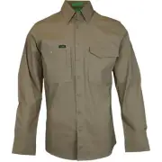 Velocity Stretch Lightweight RipStop Khaki Cotton Travel Shirt - 4XL