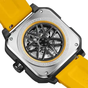 ROMAGO 極速鏤空自動腕錶-黃色/46.5mm RM105-YE