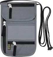 [SUNDEE] Travel Neck Wallet Pouch with RFID Blocking for Men and Women, Passport Holder and Neck Pouch with Adjustable Lanyard Strap, Slim Wallet with Zipper Pockets to Keep Cash Cards Phone Safe,