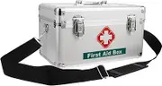 COLLBATH Large Aid Case Portable Medication Organizer Box for Home School and Emergency Use Durable and Sturdy Design for Safe Storage and Easy Access