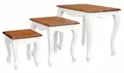 Nest of Tables, Queen Ann, Timber, Nest of 3 Tables, White / Caramel.