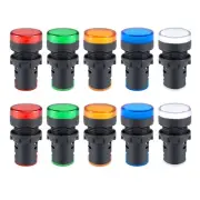 LED Indicator Light AC/DC 12V 20mA Flush Panel Mount Red Green Blue Yellow Wh...