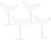 NOLITOY 1 Set 4Pcs Bird Shape Transparent Cocktail Glasses Goblets for Wine Beverages for Parties Home and Bars