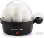 Electric Egg Cooker, 7 Egg Capacity, Auto-Off, Poaching Tray, Black