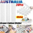24Pcs Adjustable Clapboard Drawer Cabinet Divider DIY Storage Organiser New