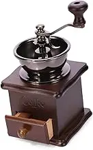 BIUDECO Manual Bean Machine Hand Burr Coffee Maker Pine Wood Ceramic Burr Easy Operation Freshly Ground Beans