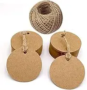 100Pcs Round Kraft Gift Tags - Brown Labels With 30 Meters Jute Twine for Crafts, Hang Tags, Price Tags, DIY