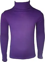 [AEL] Baby Girls Polo Tops Tops Ribbed Jumper Babies Top Boys Turtle Roll Neck Kids Sweater Colour: Purple - Size: 12-18 Months