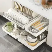 Cabinet Bowl Rack Pull-out Dish Drying Rack Stainless Steel Dish Racks Kitchen