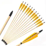 31.5 Inches Wooden Arrow Diameter 8.7mm Turkey Feather for Long Bow Recurve Bow