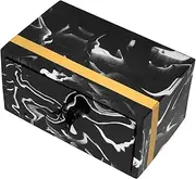 Cabilock Marble Lid Cosmetic Cotton Storage Box 2 Compartment Swab Pad Holder Dispenser