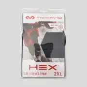 McDavid HEX Leg Sleeves Pair 2XL Black Padded Knee Compression Basketball NEW