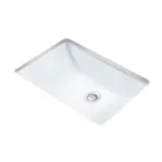 Miseno Bright White Undermount Rectangular Traditional Bathroom Sink