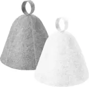 2 Pack Sauna Hat, Wool Felt Sauna Cap Russian Banya Cap Unisex Sauna Hat for Ste