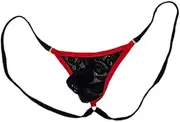 [Baosity] Men Breathable Thong U Convex Pouch T-Back G-String - Black