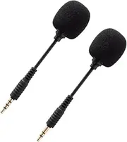 KONTONTY 2pcs Bendable Condenser Mic for Phone Tablet Laptop Mini d Noise Microphone Black