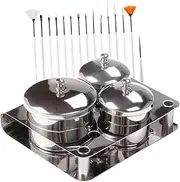 PLAFOPE Nail Art Equipment Set 18pcs Nail Brush Set Powder Mixing Cup for Salon