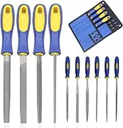 Metal File Set 10Pcs, 6'' Wood File and a Set of Needle Files with Wall-mountable Storage Bag, Suitable for Metal, Woodwork, Plastic, 3D-Print, etc.