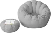 UYSOFRCV Bean Bag Chair Cover for Kids and Adults (No Filler), with Zipper Soft Cotton Linen Sack Bean Bags Lazy Sofa Cover Recliner Gaming Bean Bag, Without Filling,Light Gray