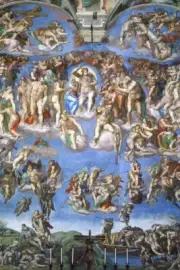 MICHELANGELO THE LAST JUDEGMENT ARTWORK 4x6 GLOSSY PRINTED POSTCARD