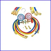 Professional 60" Refrigerant Charging Hoses with Manifold Gauge for R410A & R22