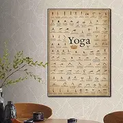 Yoga Ashtanga Chart Pose Poster Girls Yoga Wall Art Home Gym Decor Yoga Health Sports Room Exercise Pictures Nordic Vintage Canvas Prints Painting Artwork No Frame